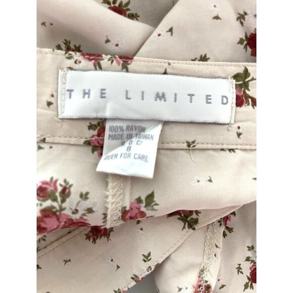 The Limited Skirt Set Womens Medium M Floral Rayon Side Buttons Top Size 8 Cream - Picture 4 of 13